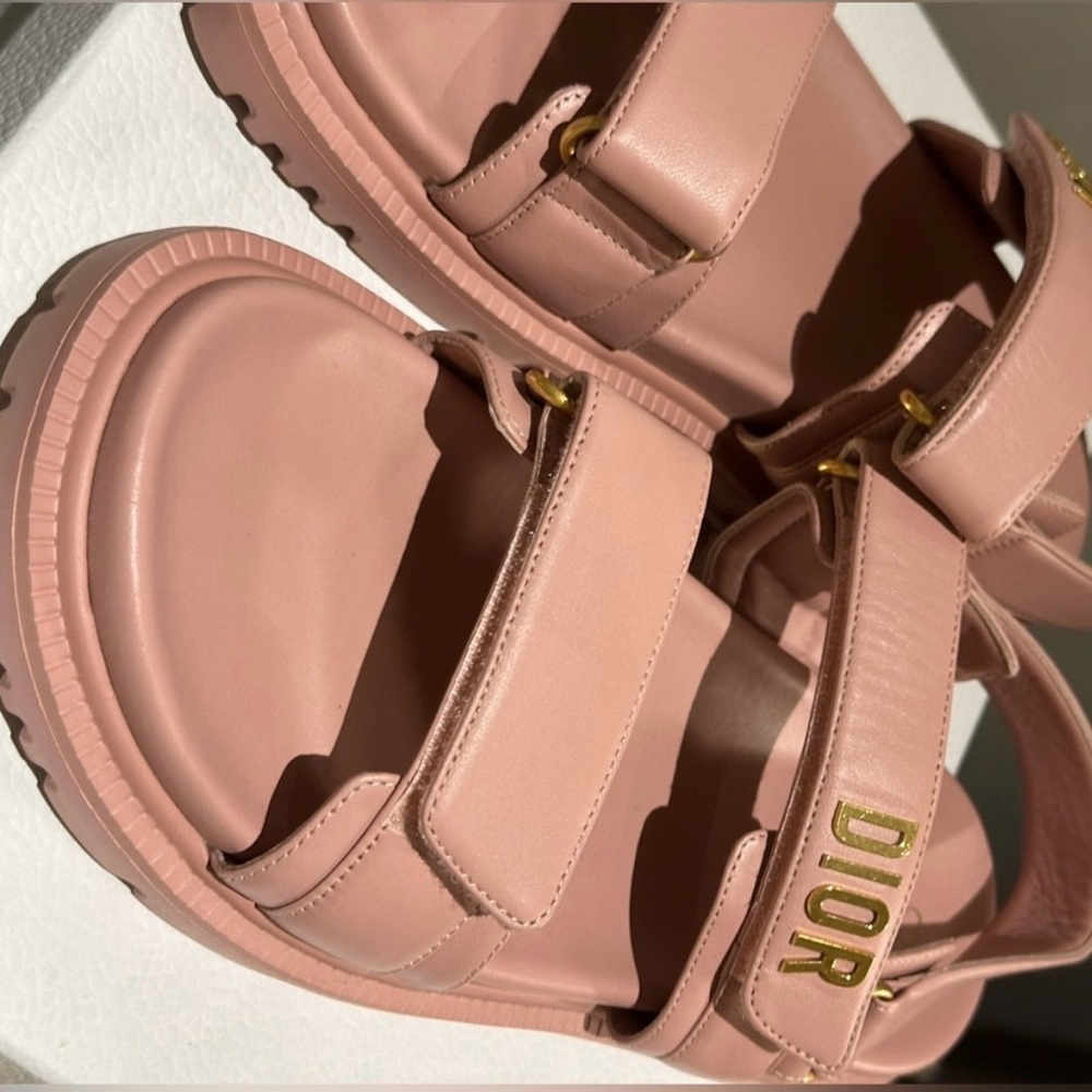 Sale ✔️Dior Chateau Rose pink Sandals with Gold Dior accents
